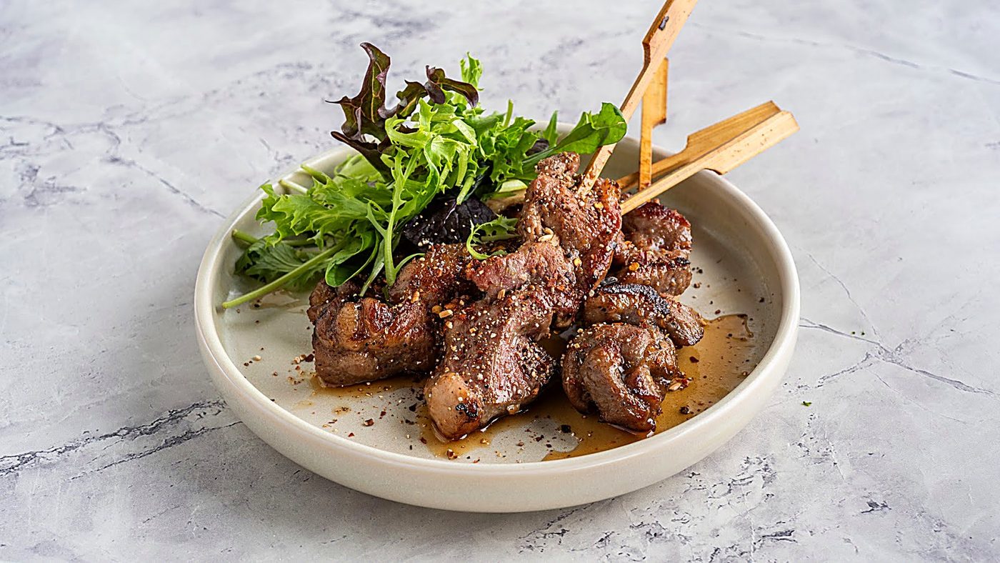 Grilled Thai Skewers with Fresh Salad